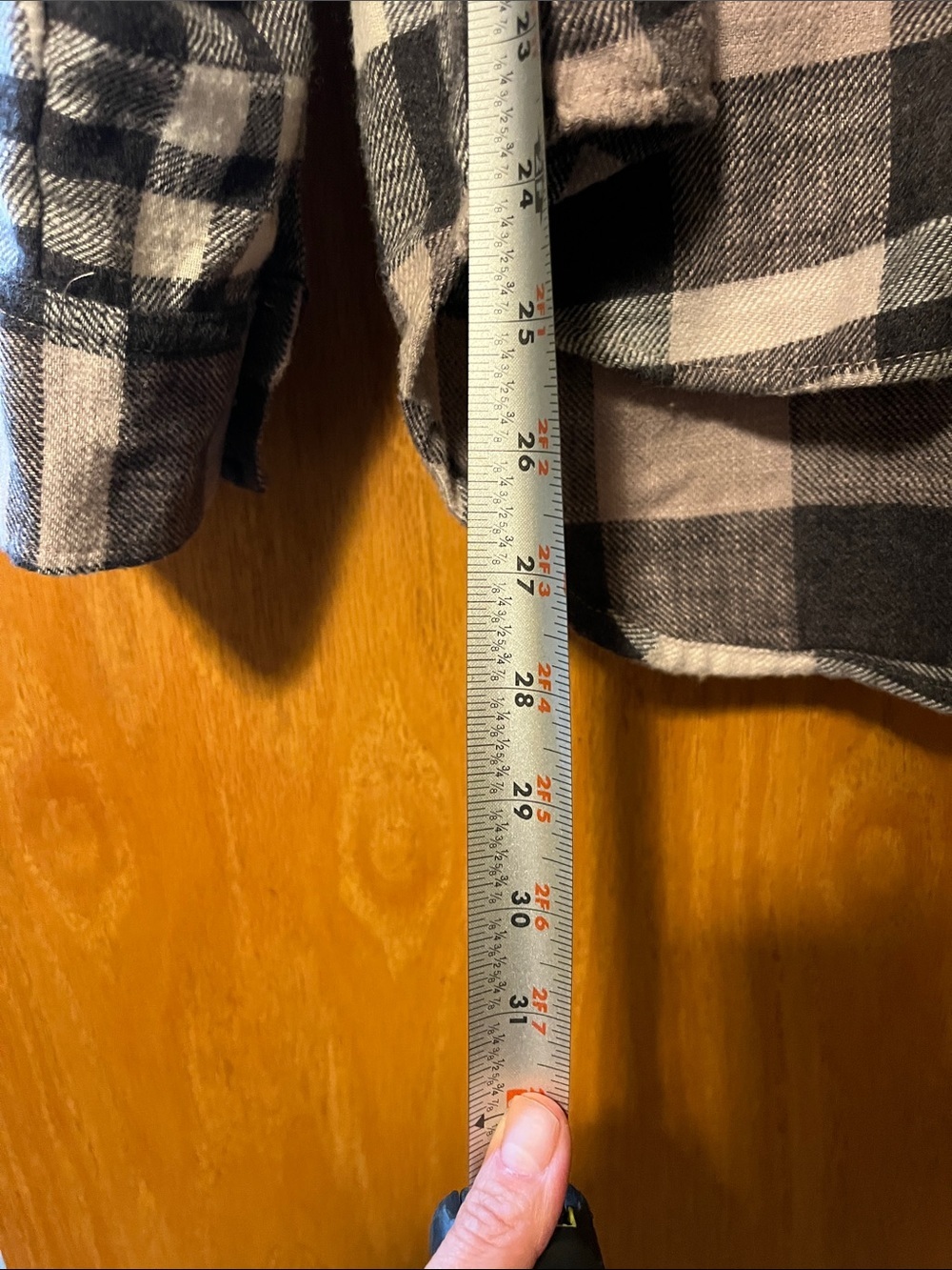 American Eagle Plaid Hooded Flannel - Picture 3 of 10